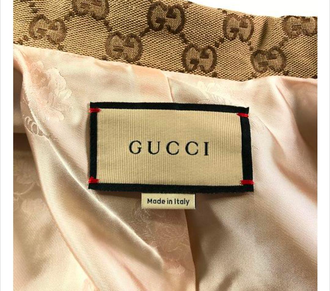 現行モデル Gucci ベージュ GGパターン テーラードジャケット 36