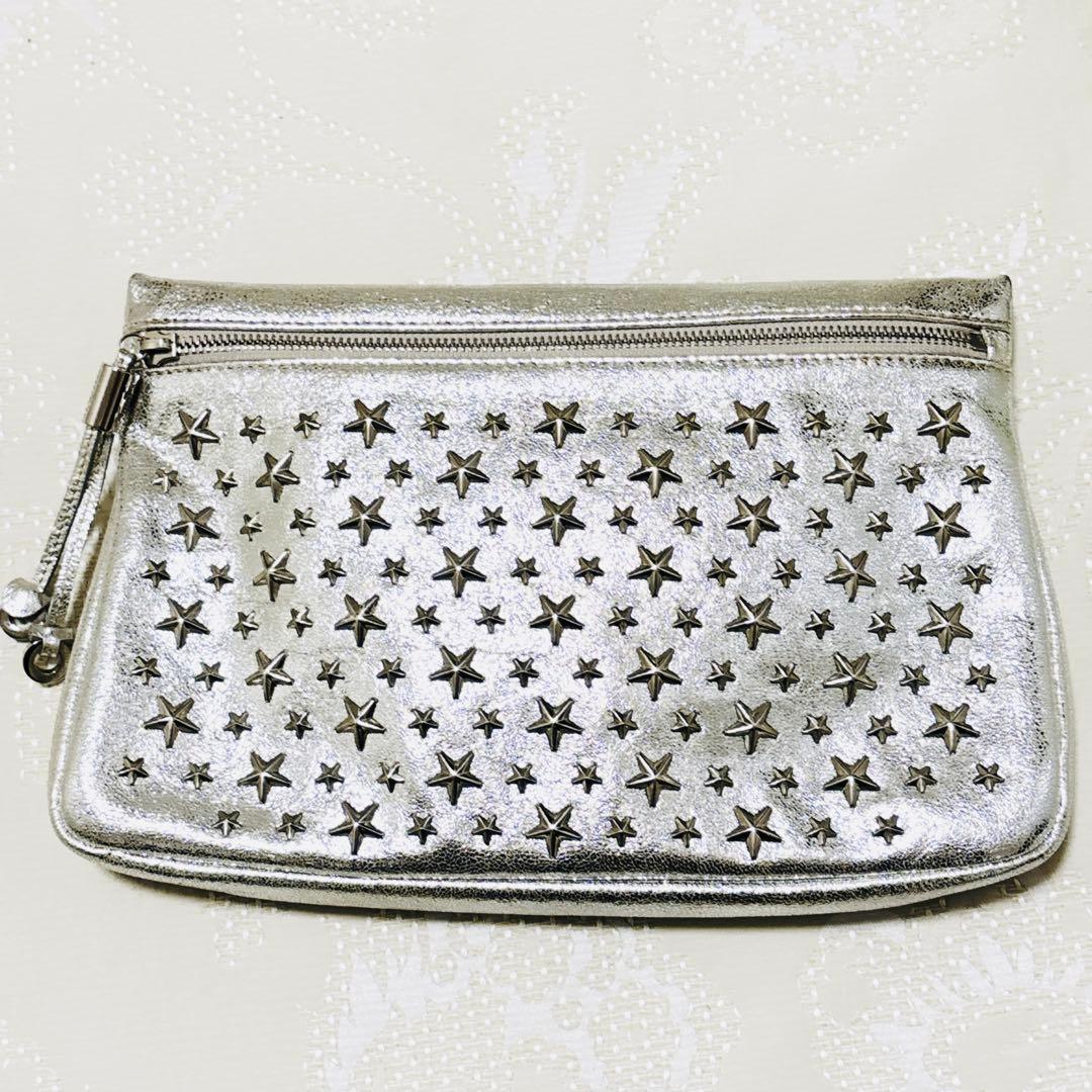 新品級 ジミーチュウ ラムレザー ZENA スタースタッズ シルバー ゼナ