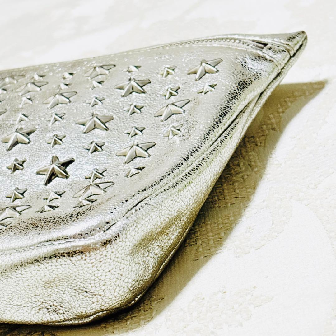 新品級 ジミーチュウ ラムレザー ZENA スタースタッズ シルバー ゼナ