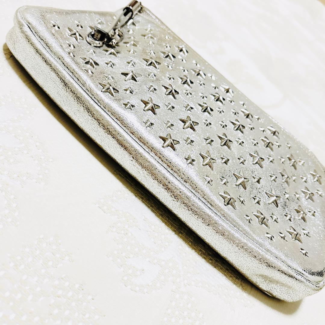 新品級 ジミーチュウ ラムレザー ZENA スタースタッズ シルバー ゼナ