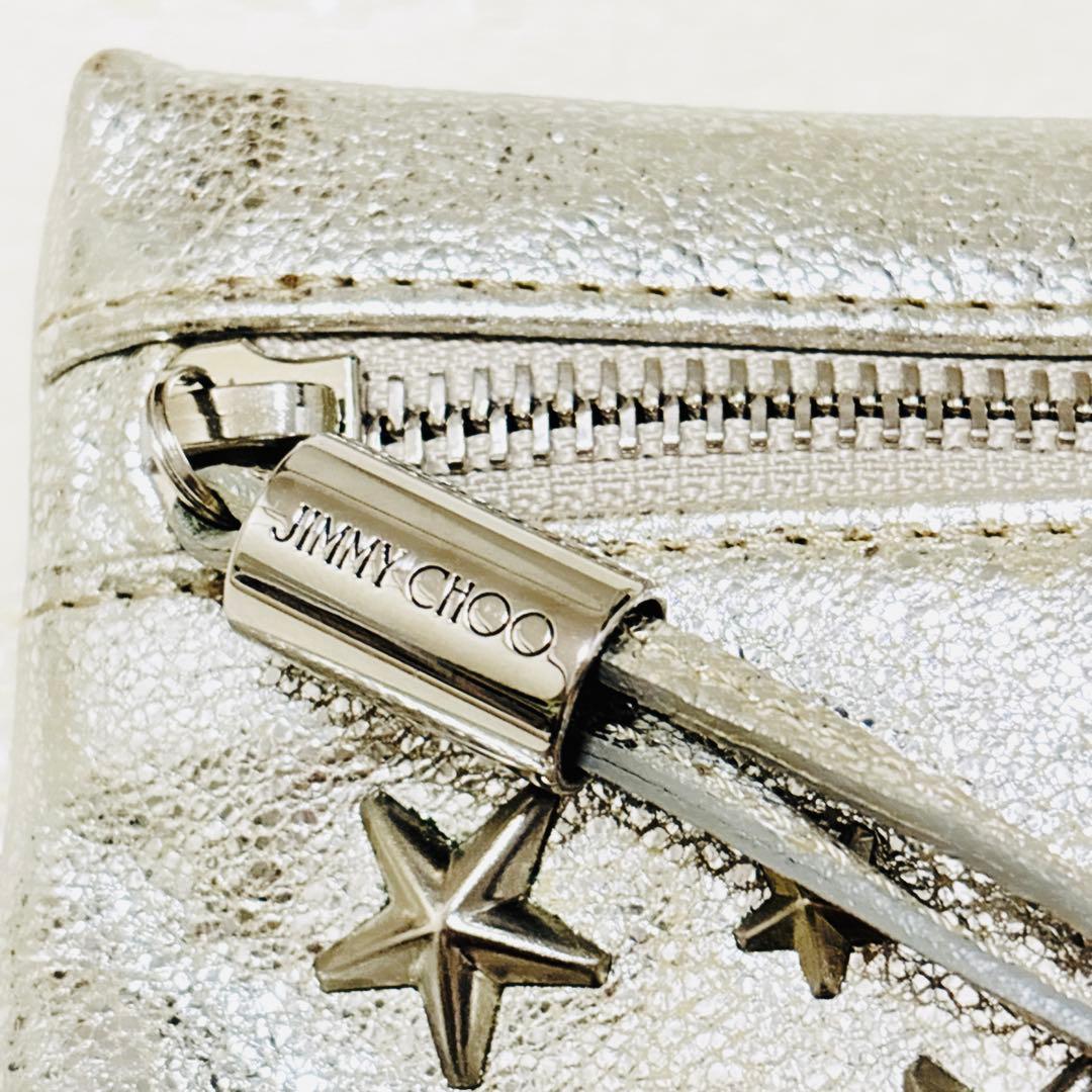 新品級 ジミーチュウ ラムレザー ZENA スタースタッズ シルバー ゼナ