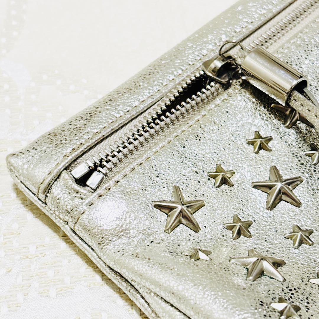 新品級 ジミーチュウ ラムレザー ZENA スタースタッズ シルバー ゼナ