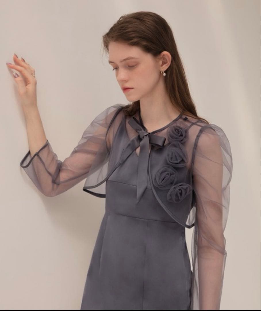 leja ボレロ付きシースルーパーティードレス Sサイズ