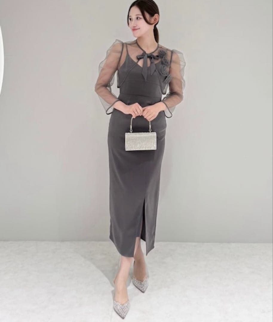 leja ボレロ付きシースルーパーティードレス Sサイズ