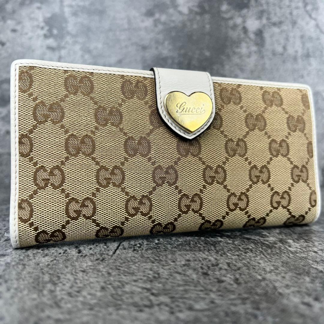 GUCCI GGキャンバス ラブリーハート 長財布 Wホック