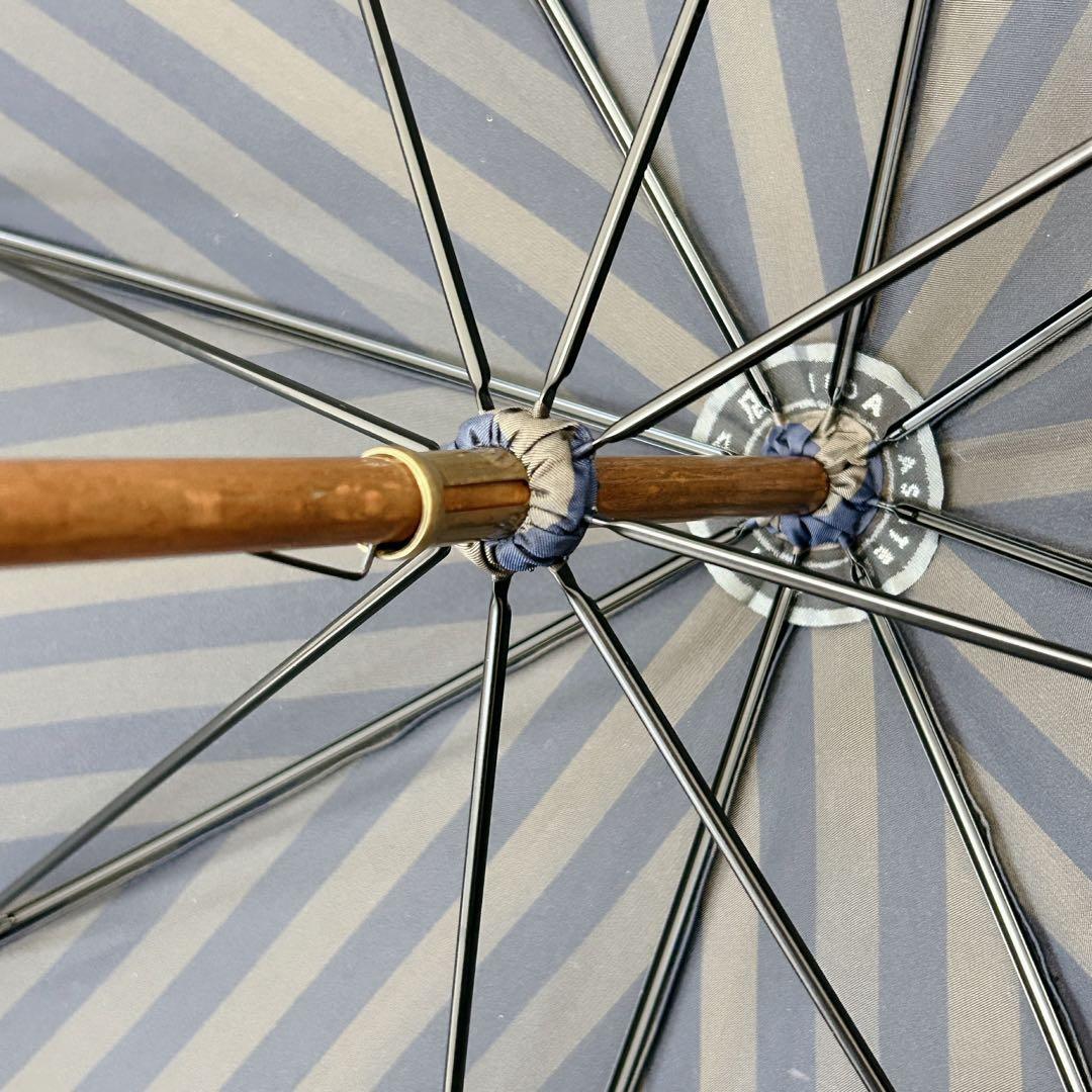 【希少！】イイダ傘店 ストライプ柄 傘 晴雨兼用 オーダーメイド品