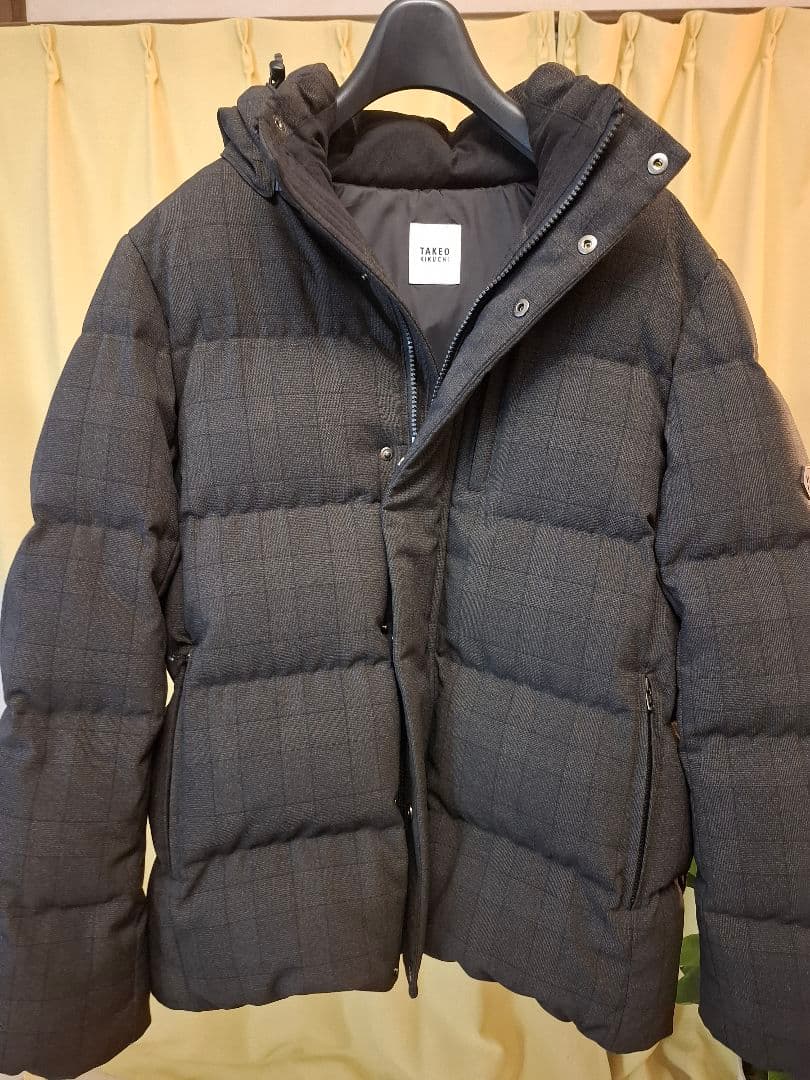 TAKEO KIKUCHI ウールライク　チェック　ダウン　ブルゾン