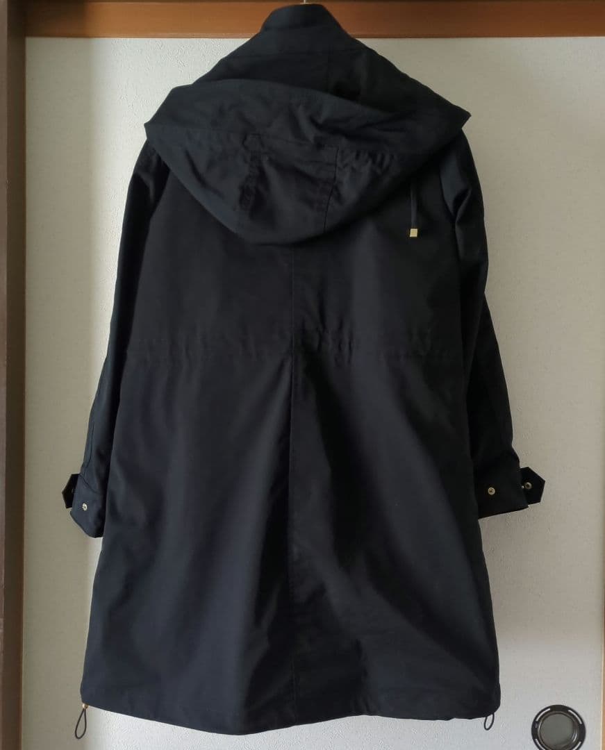 INDIVI インディヴィ ライナー付コート 撥水加工 黒 ブラック 05 XS