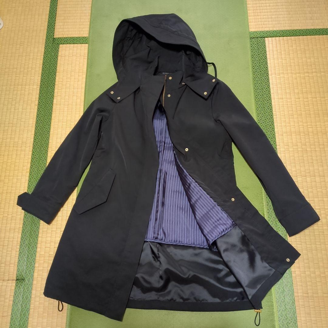 INDIVI インディヴィ ライナー付コート 撥水加工 黒 ブラック 05 XS