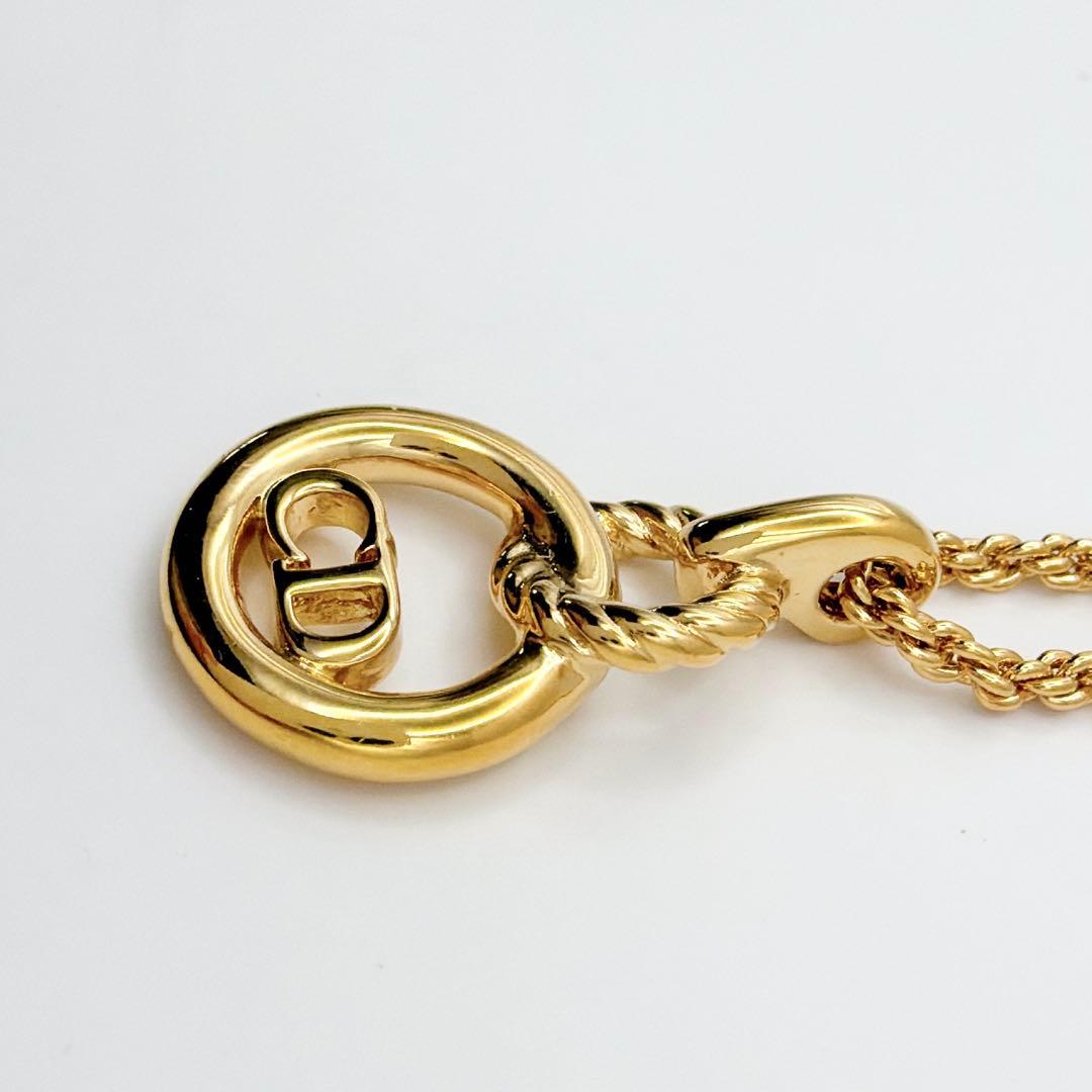 Dior ダブルリング CDロゴ ネックレス ヴィンテージ ゴールド