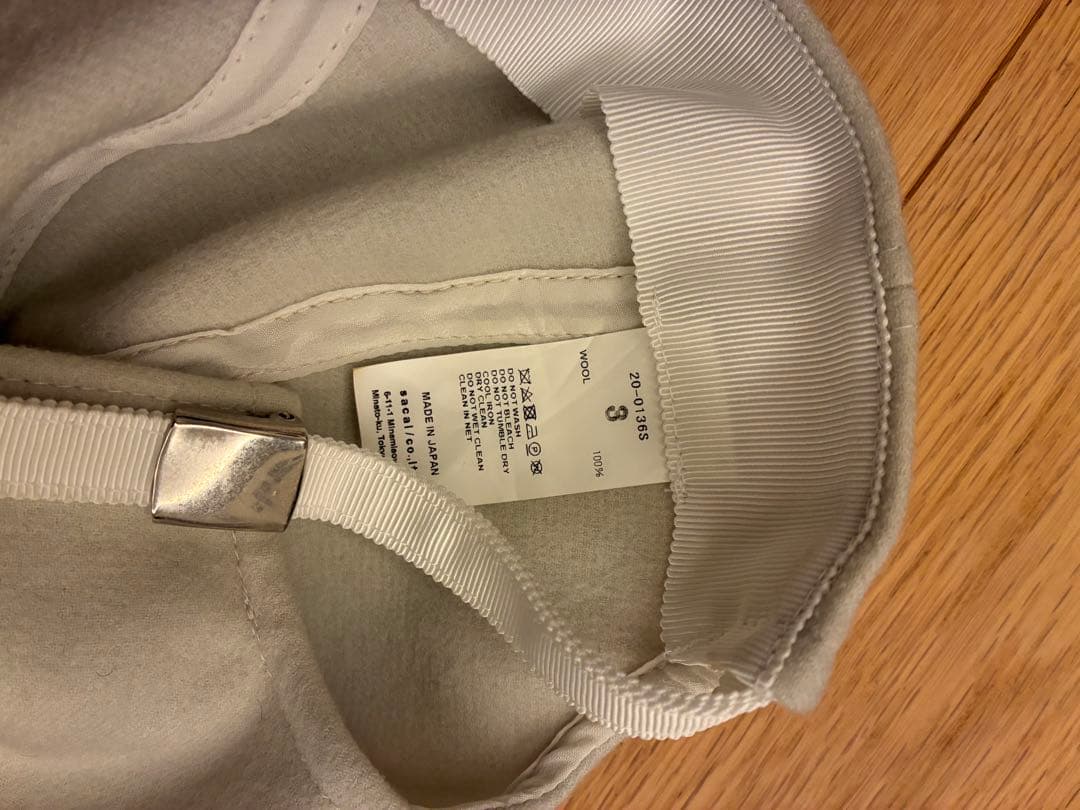 sacaiサカイウールキャップホワイト3