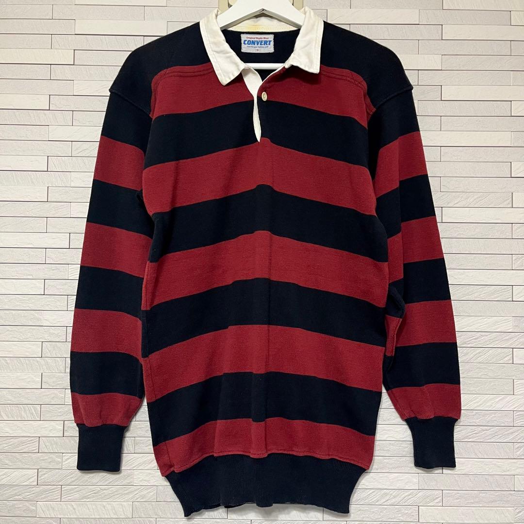 80s CONVERT コンバート 早稲田大学 ラグビー 蹴球部 ラガーシャツ