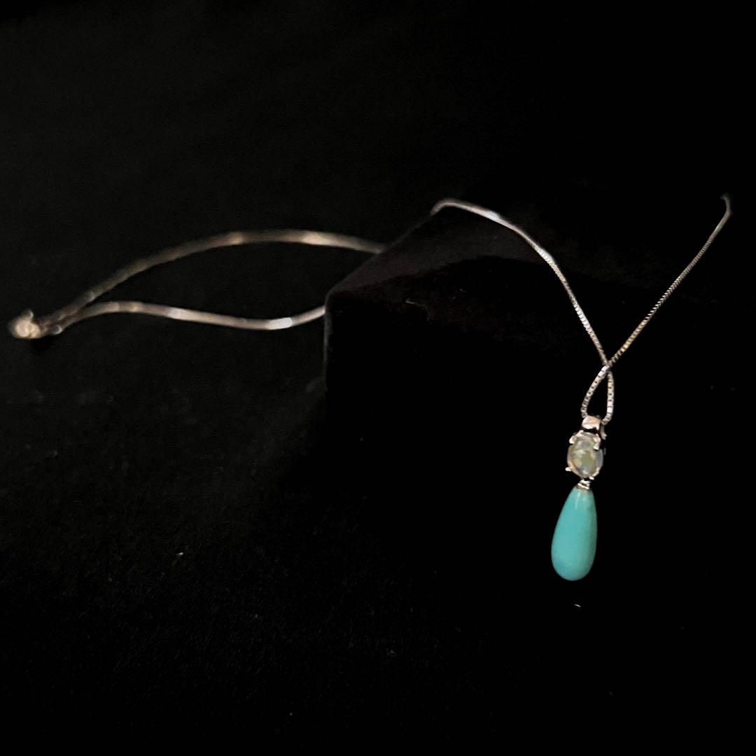 k18 シルバー925 ネックス　オパール ターコイズ　ティアドロップ