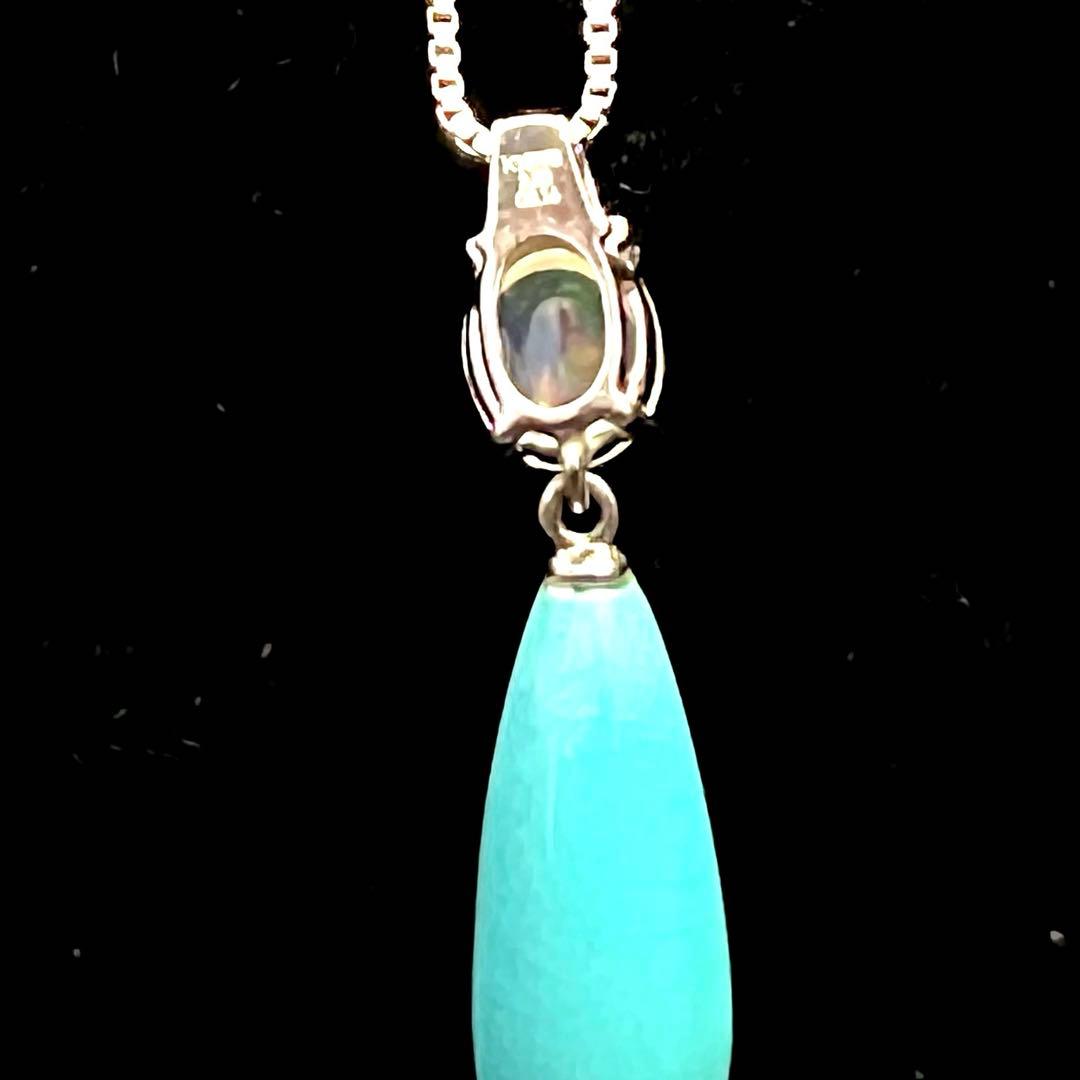 k18 シルバー925 ネックス　オパール ターコイズ　ティアドロップ