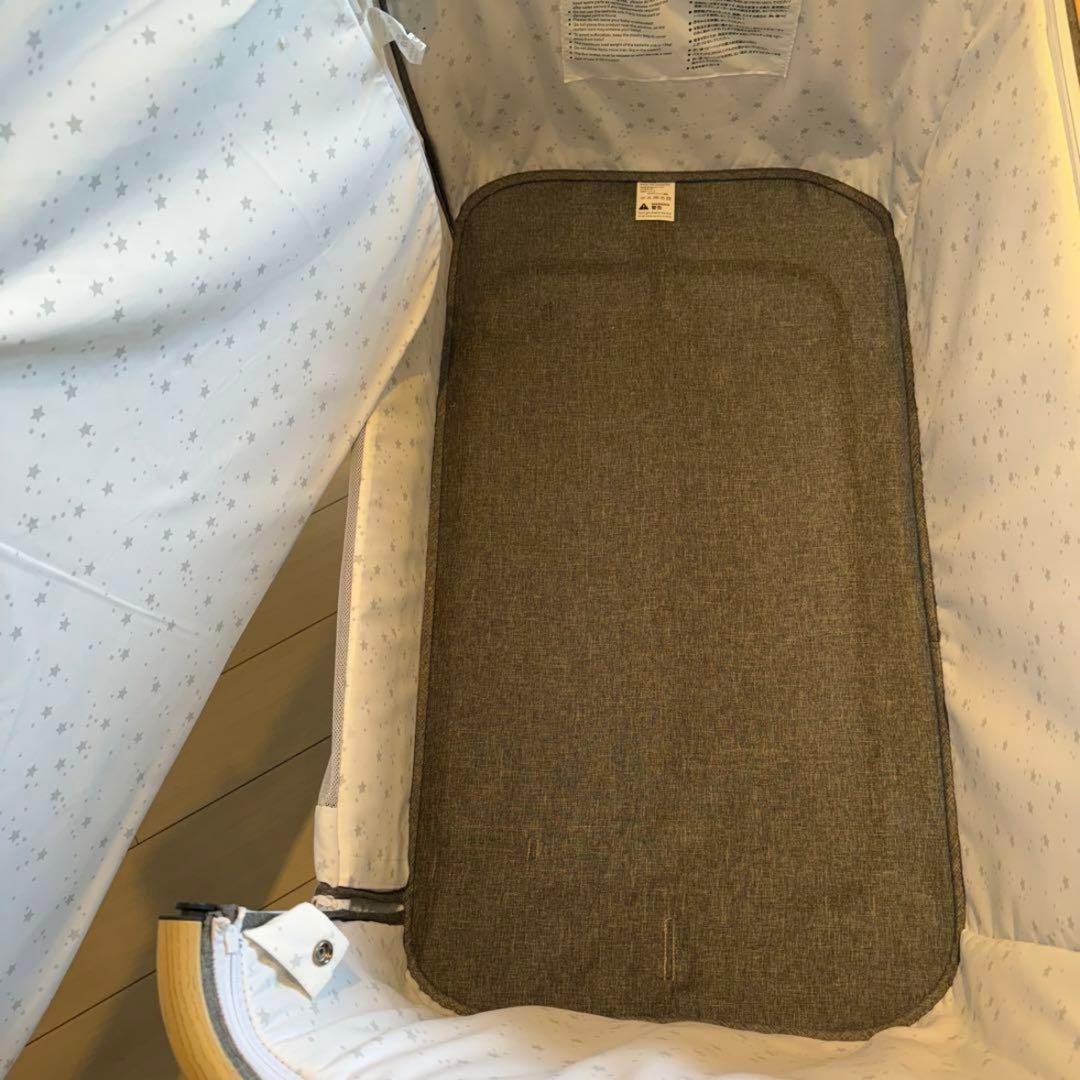 【2024年改良モデル】Hzdmj ベビーベッド 折畳キャスター付き 蚊帳付き