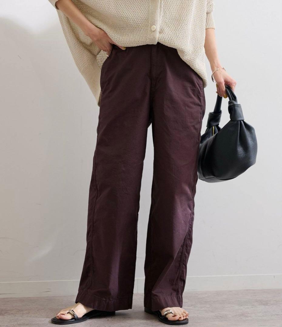 フレームワーク ライトチノ クロップドパンツ ブラウン