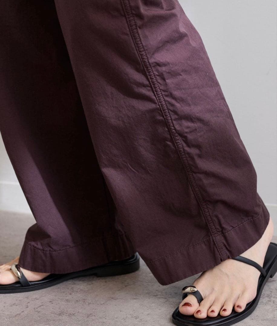 フレームワーク ライトチノ クロップドパンツ ブラウン