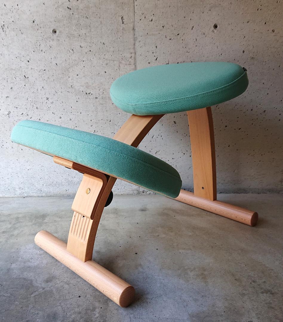 【美品】サカモトハウス バランスチェアイージー　ライトグリーン　カバー付き