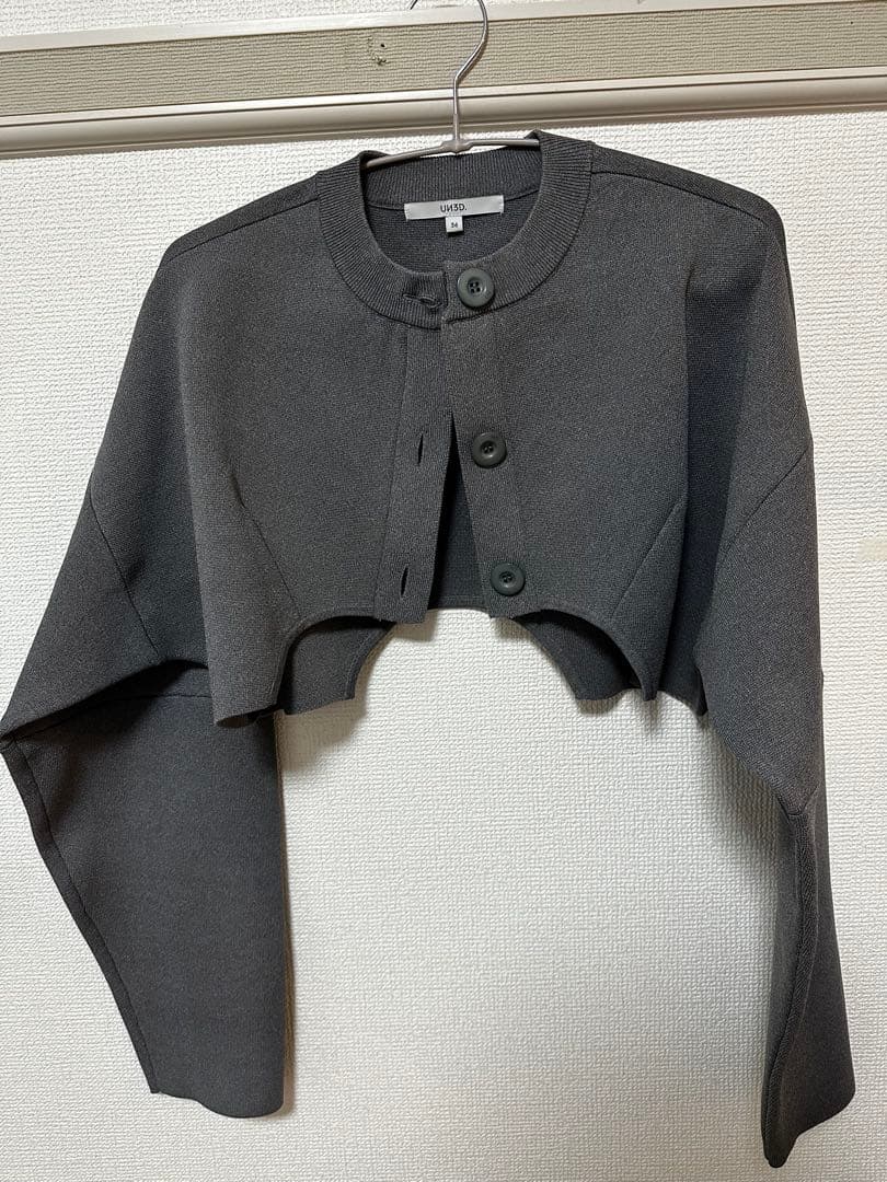 【美品✨】UN3D. アンスリード　ショートニットブルゾン　グレー