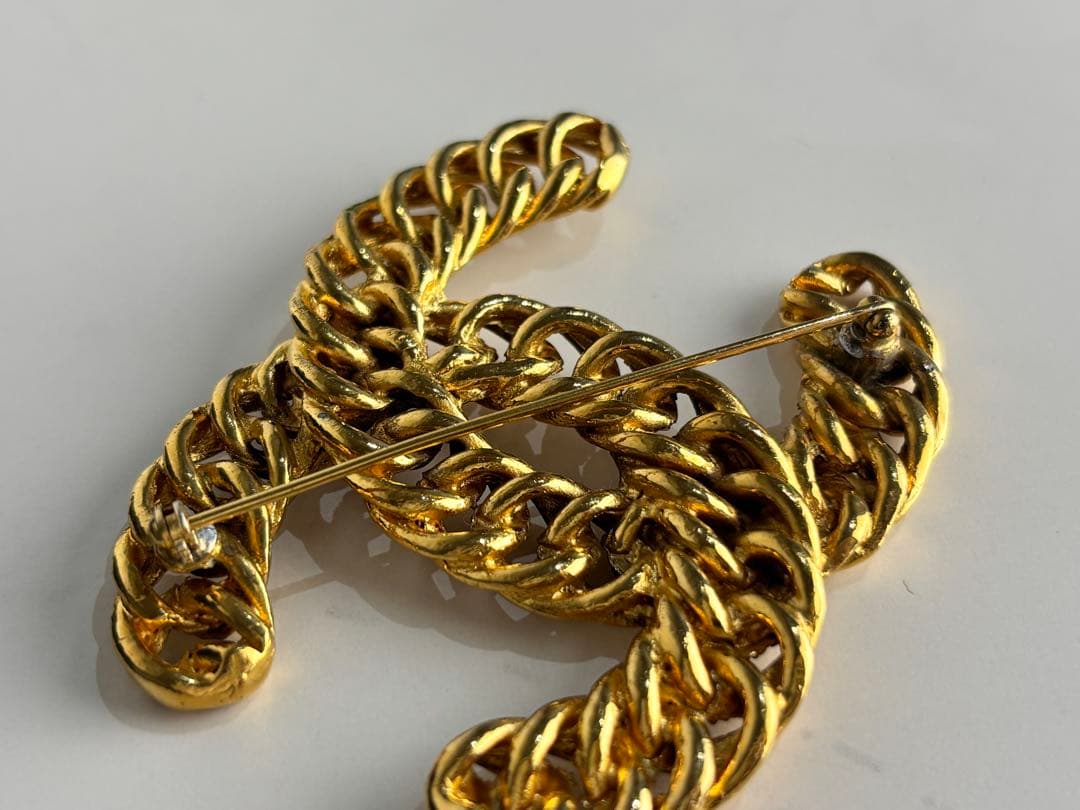 シャネル　ココマーク　デカココ　チェーン　ブローチ