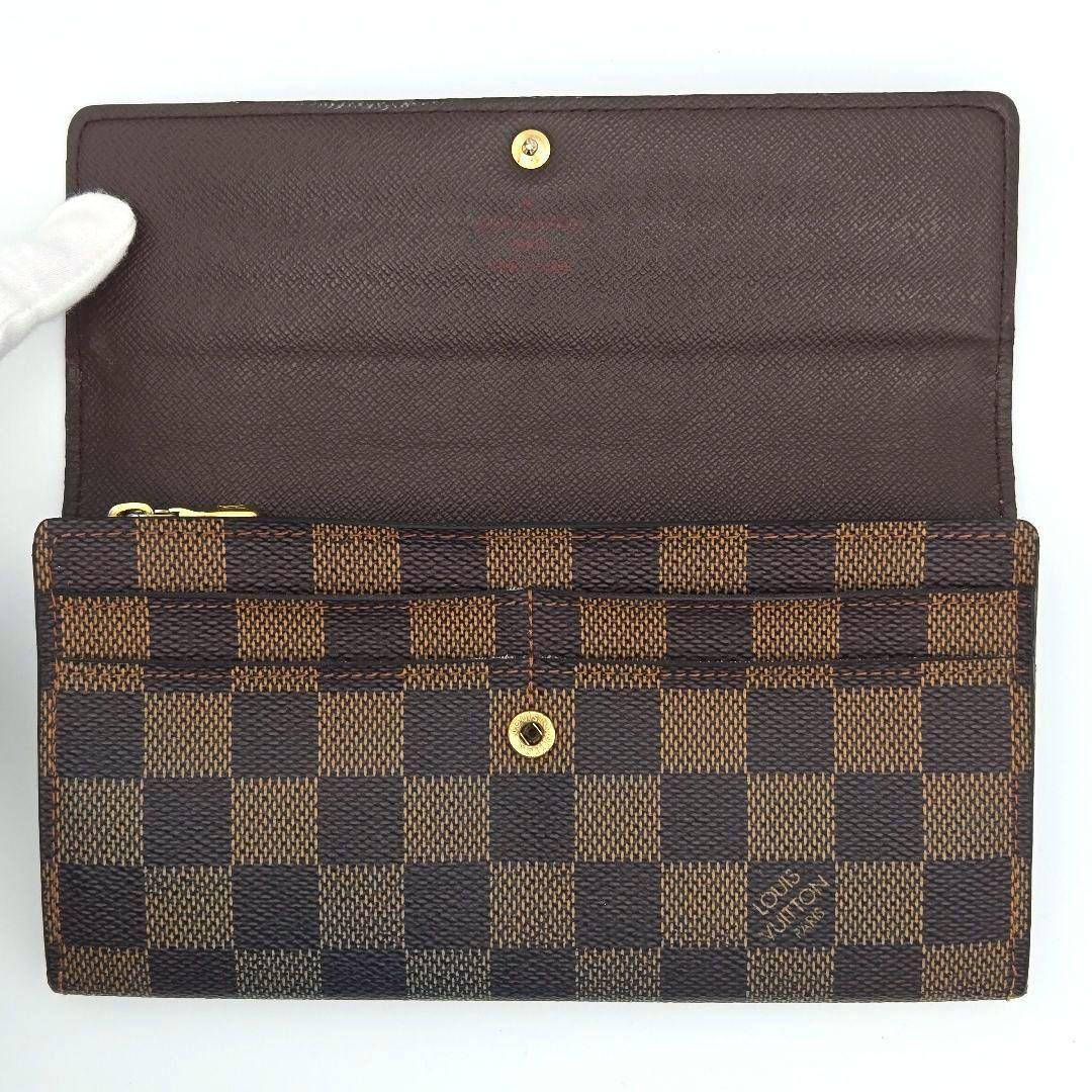 ルイヴィトン ダミエ 長財布 ポルトフォイユ サラ ブラウン N61734