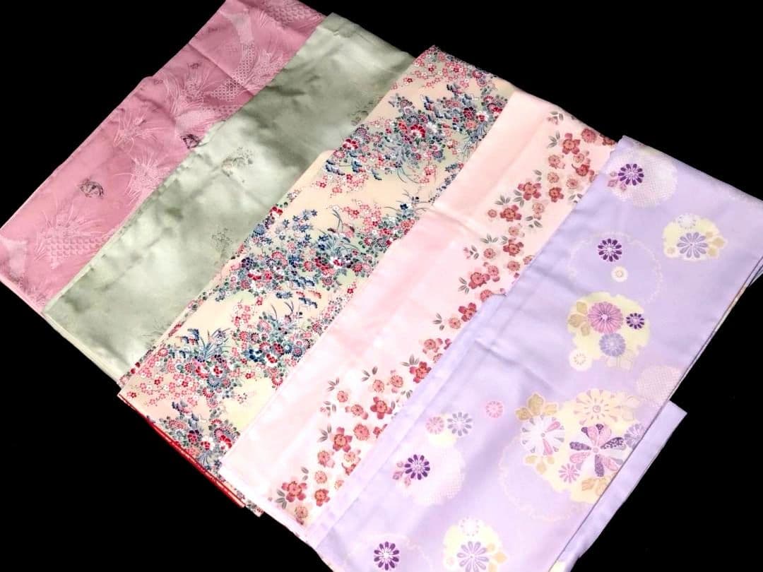 B193★美品!!高級ポリエステル!!綺麗色素敵な花柄洗える着物5枚★着用/観光