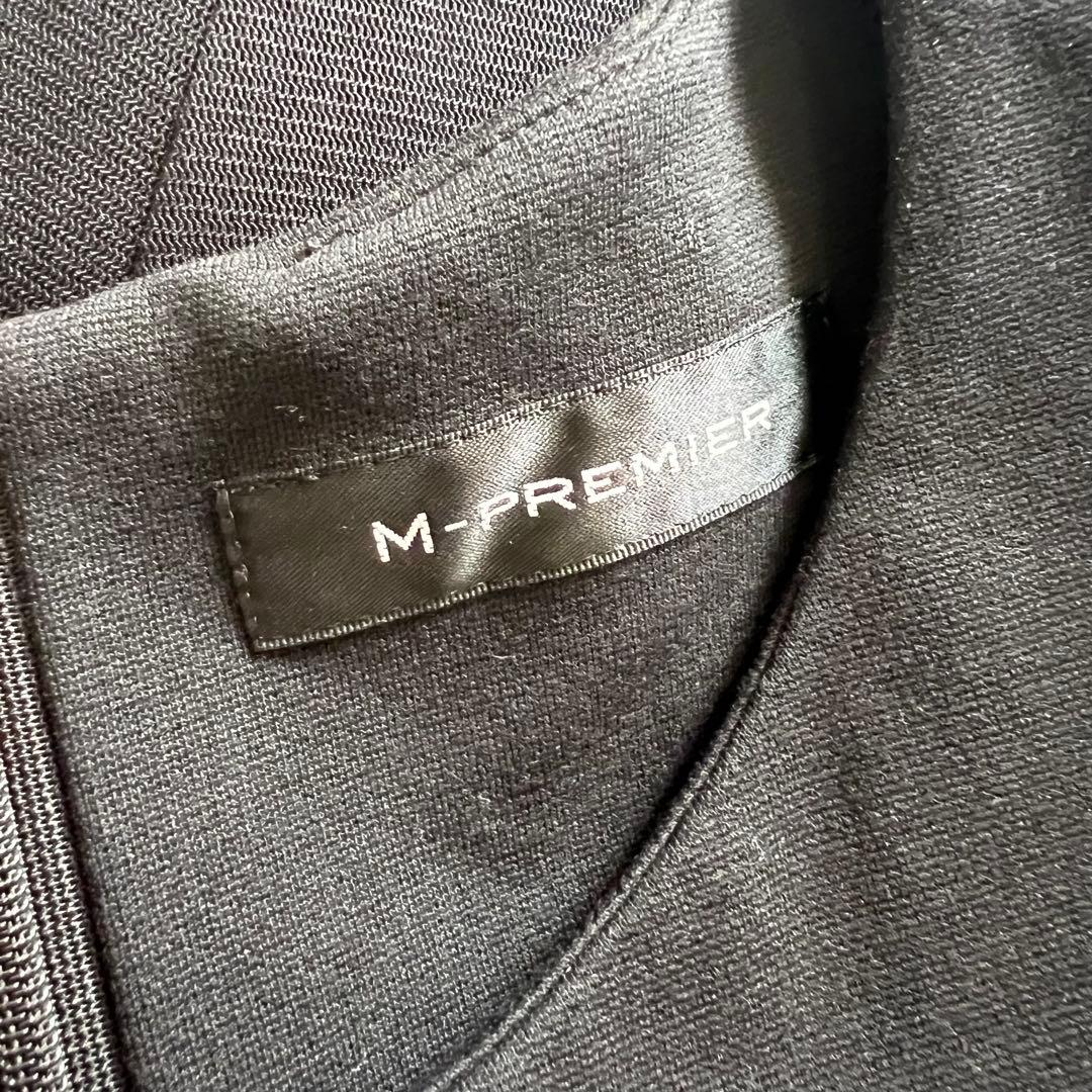 M-PREMIER ニットチュールドッキングワンピース