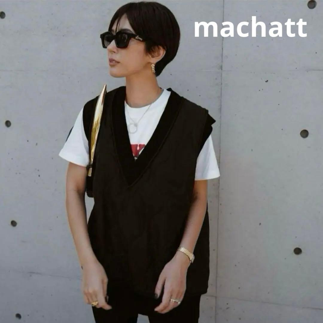 【完売品】machatt マチャット キルティング ベスト ブラック Vネック