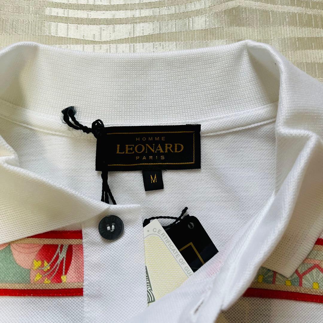 【新品•タグ付】LEONARD レオナール　長袖ポロシャツ M イタリア製
