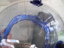 神*啓様 レトロ硝子☆足付ガラス鉢　金魚鉢　横31cm　昭和