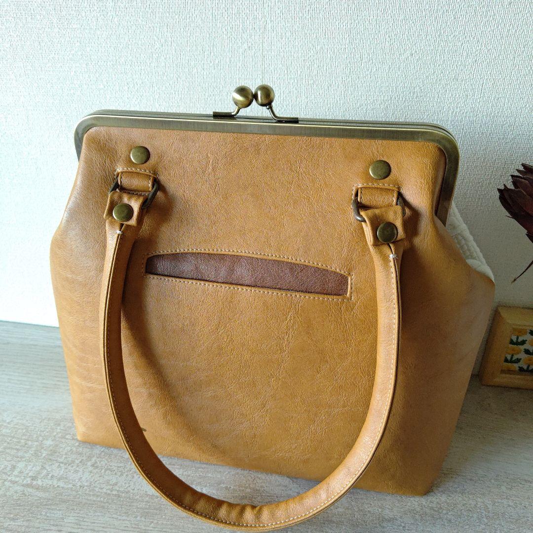 【runa 様】ハンドバッグ　アランニット　レザー　ハンドメイド