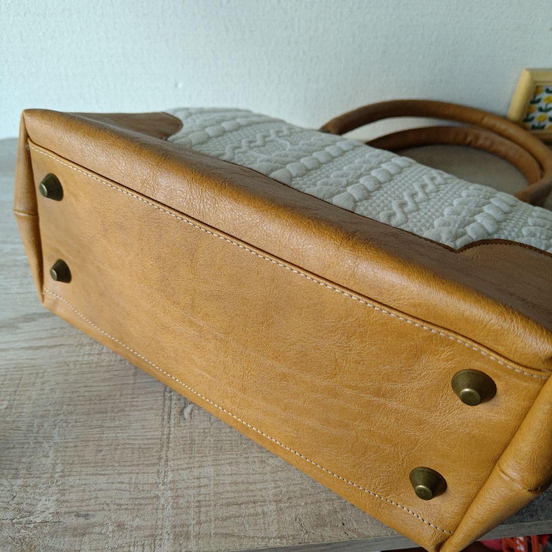 【runa 様】ハンドバッグ　アランニット　レザー　ハンドメイド