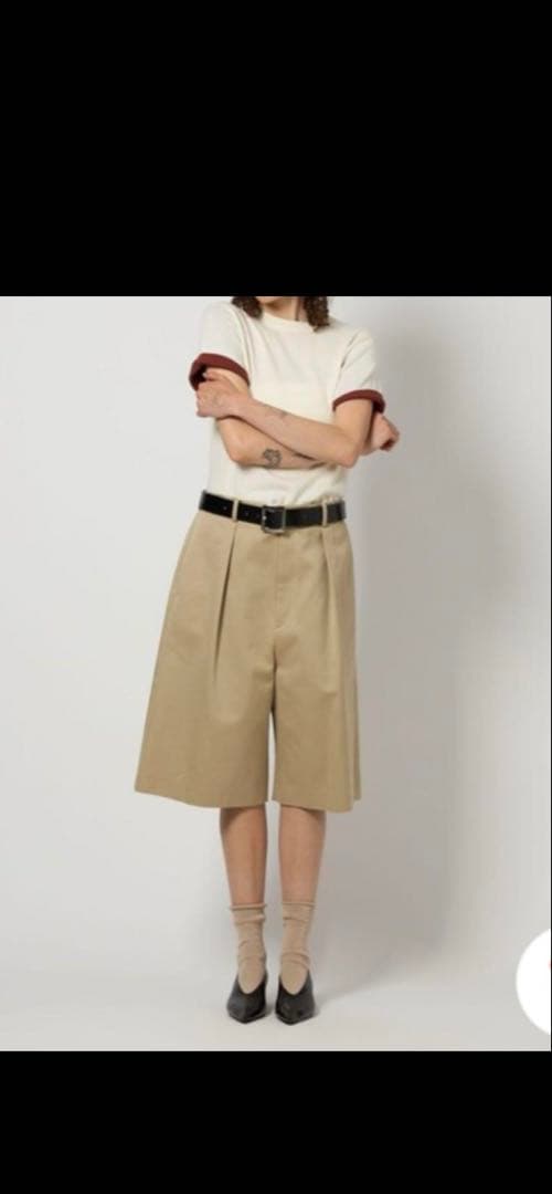 roku 6 ベージュオーバーハーフパンツ　完売品