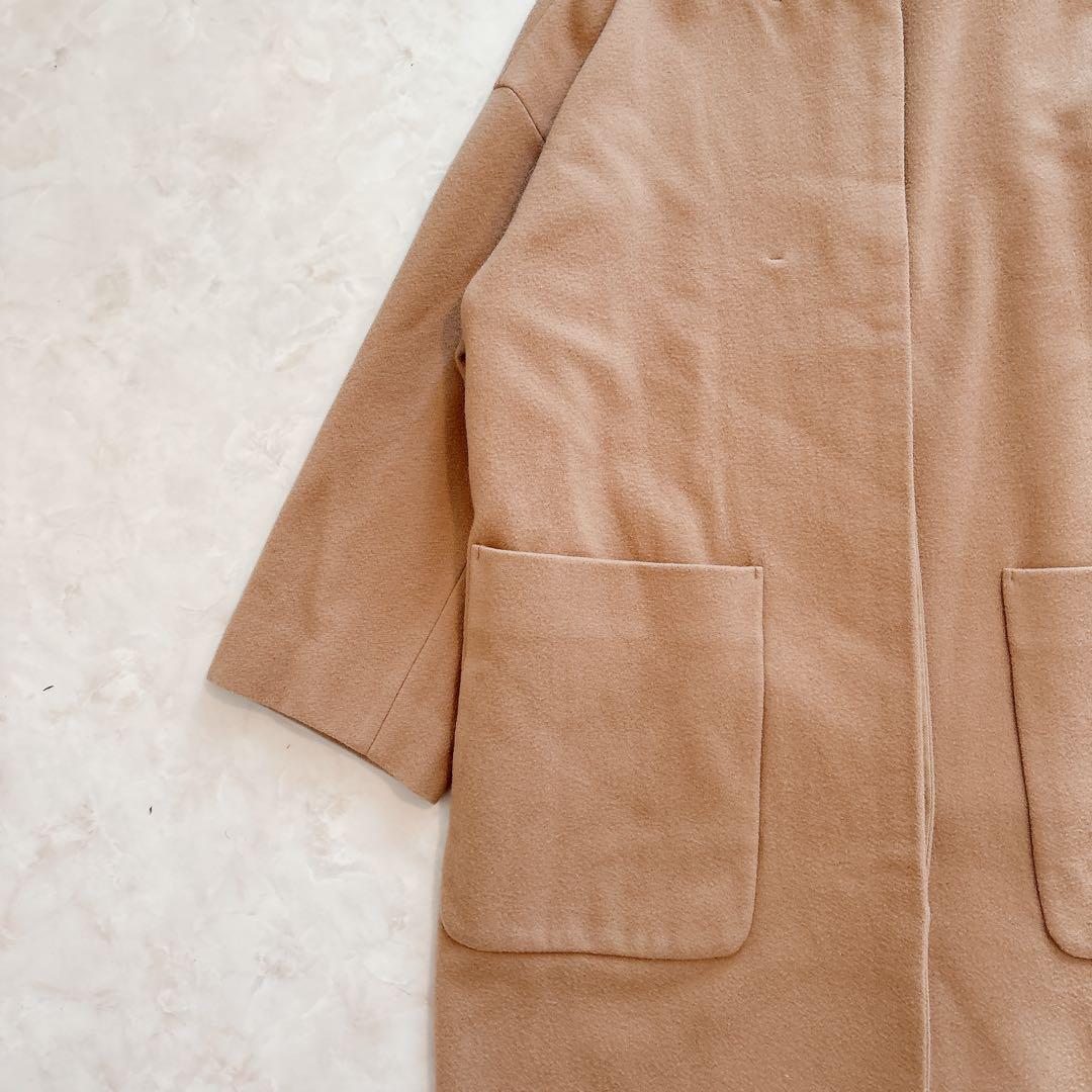 週末セール　yori ウールコート　ベージュ　オーバーサイズ　M