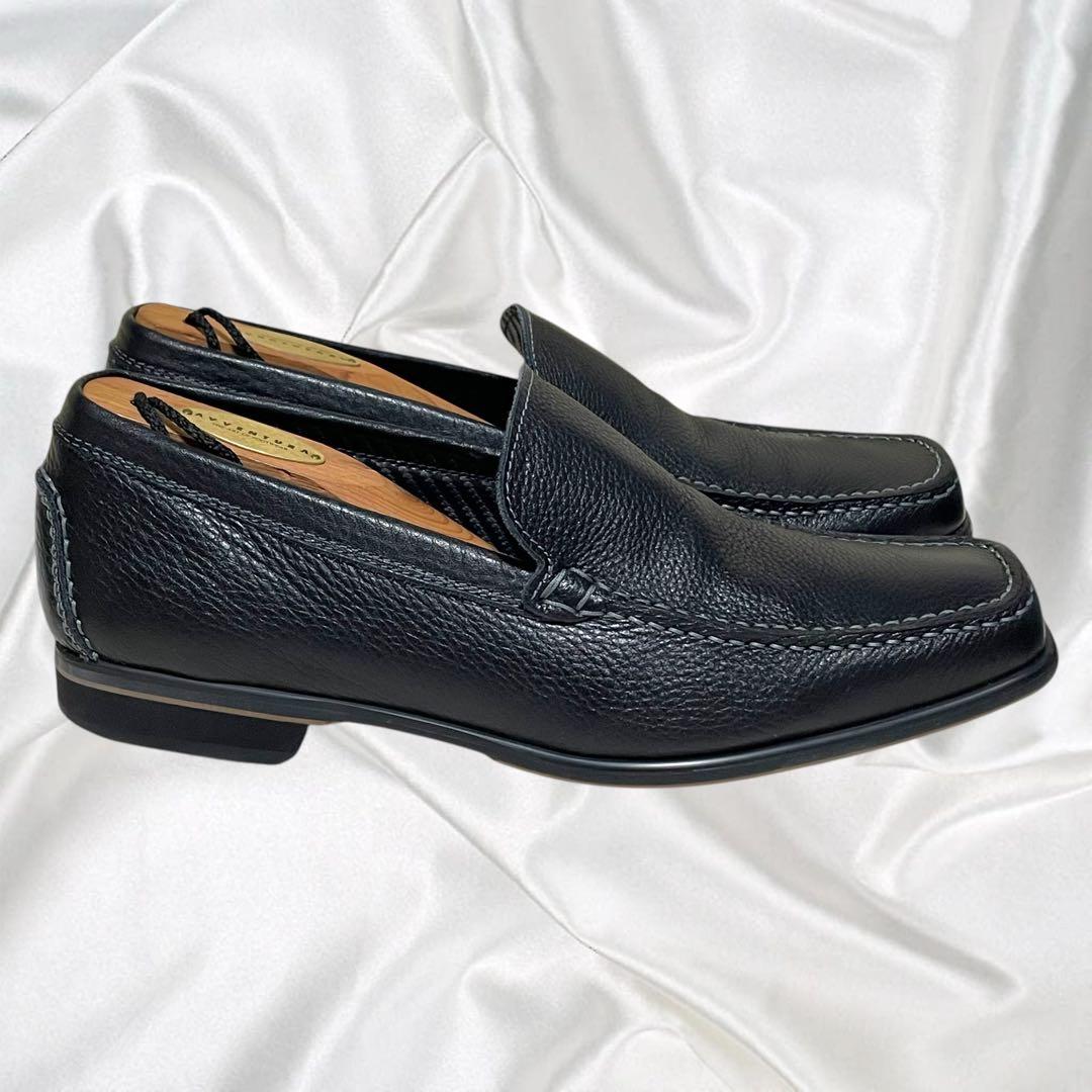 【NEGRONI】美品ネグローニ シボ革 スリッポン ドレスシューズ ローファー