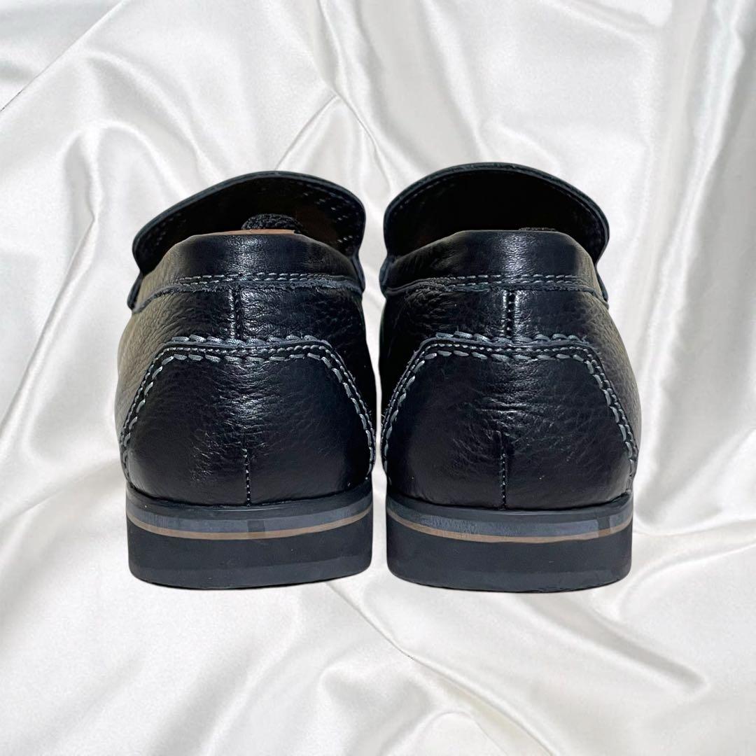 【NEGRONI】美品ネグローニ シボ革 スリッポン ドレスシューズ ローファー