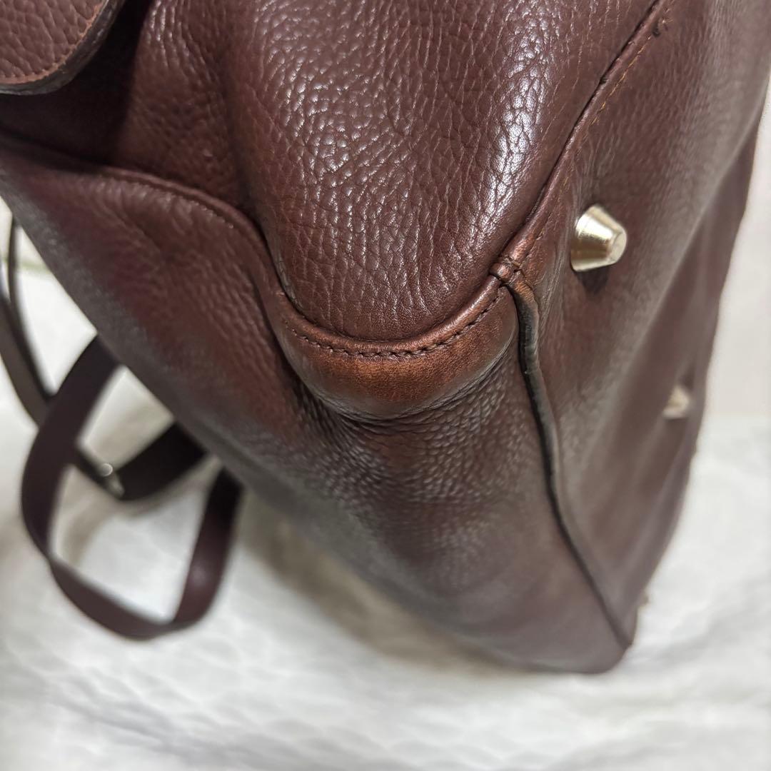 【希少】  型押しロゴ レザー ボストンバッグ 2way