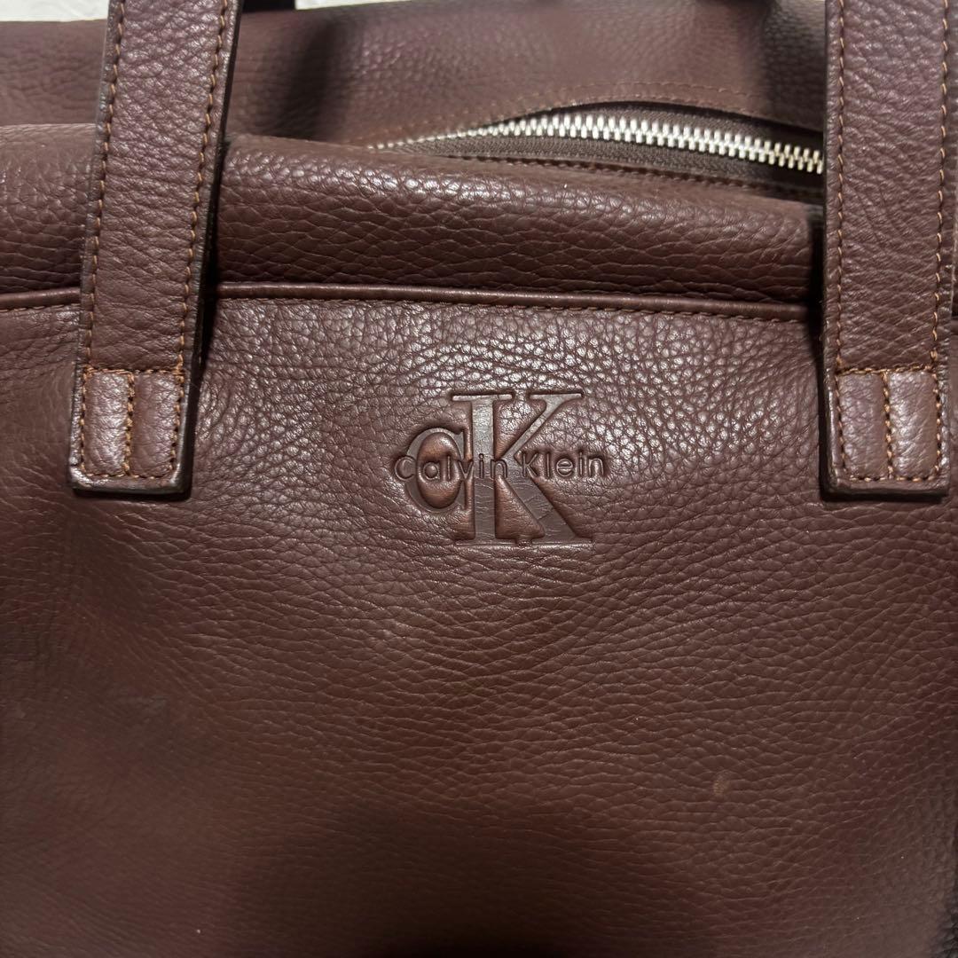 【希少】  型押しロゴ レザー ボストンバッグ 2way