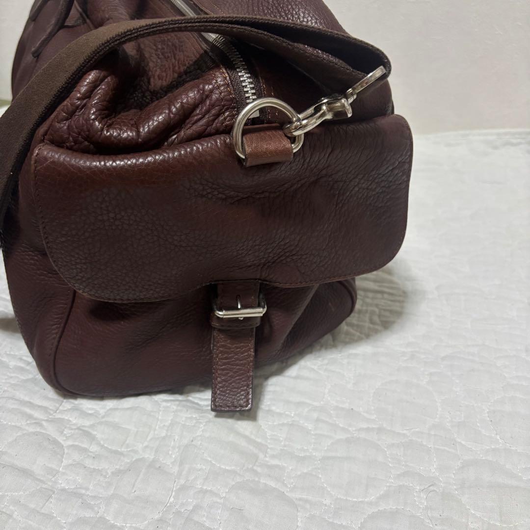 【希少】  型押しロゴ レザー ボストンバッグ 2way