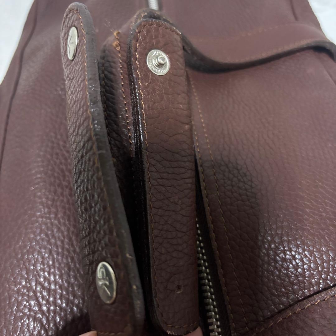 【希少】  型押しロゴ レザー ボストンバッグ 2way