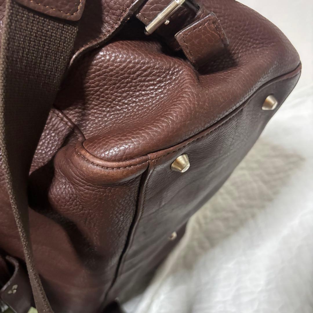 【希少】  型押しロゴ レザー ボストンバッグ 2way