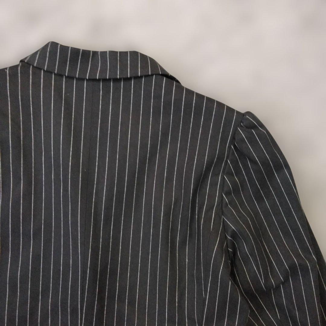 ★b2564 LAGUA GEM【F】テーラードジャケット ブラック/ストライプ