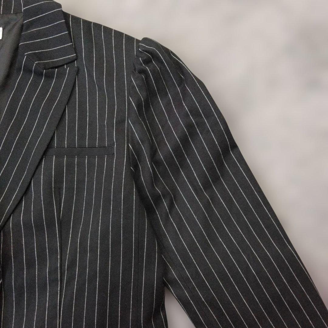 ★b2564 LAGUA GEM【F】テーラードジャケット ブラック/ストライプ