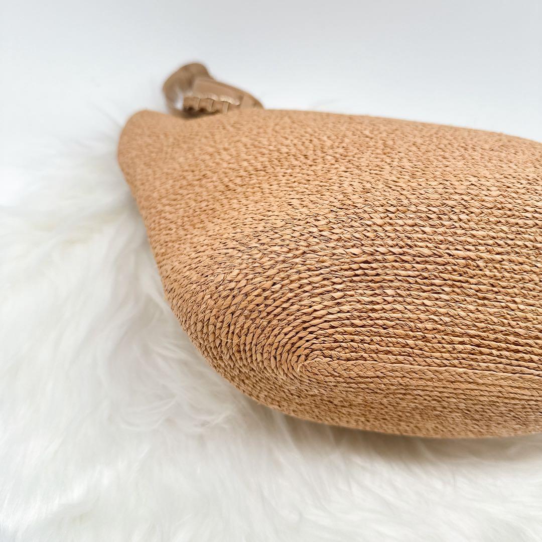 美品✨ ヘレンカミンスキー ラフィア　かごバッグ　チェーンショルダー レザー