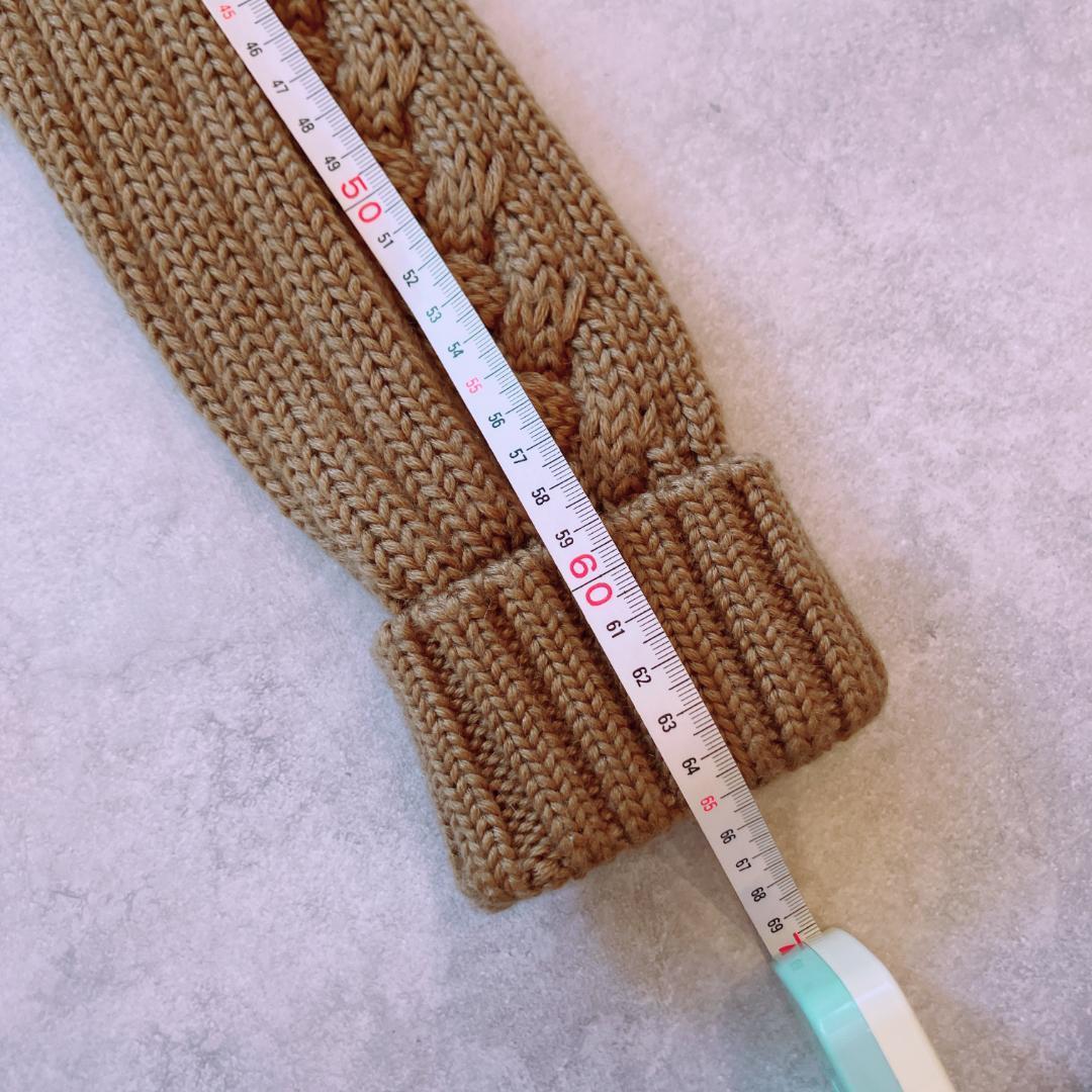 KENZO ニットファー異素材ミックスコート　ブラウン　Lサイズ