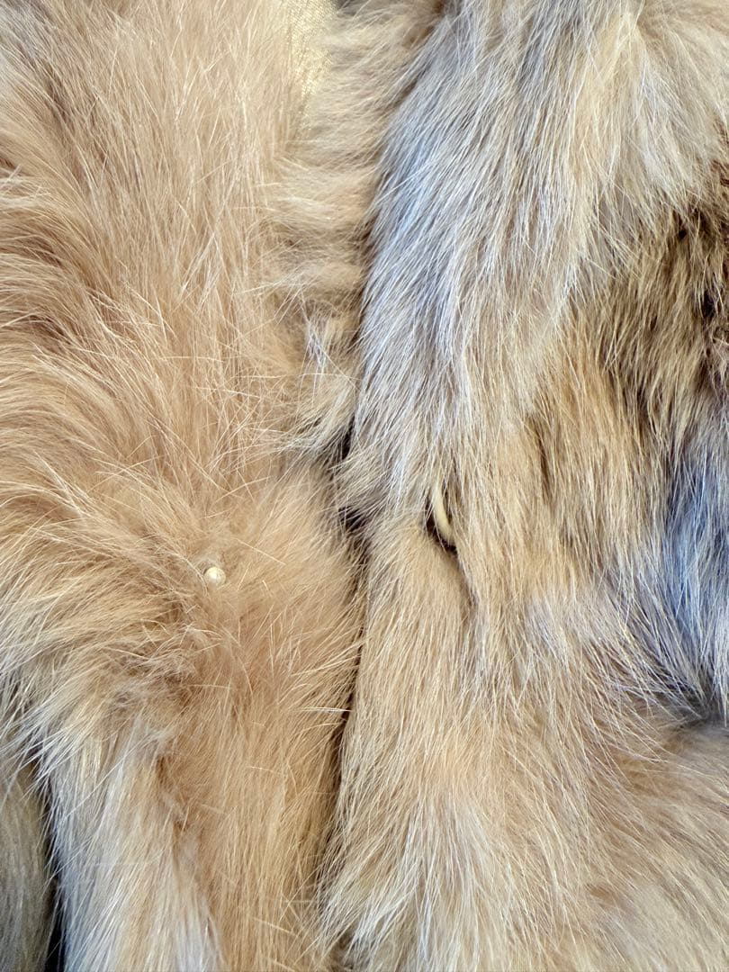 KENZO ニットファー異素材ミックスコート　ブラウン　Lサイズ