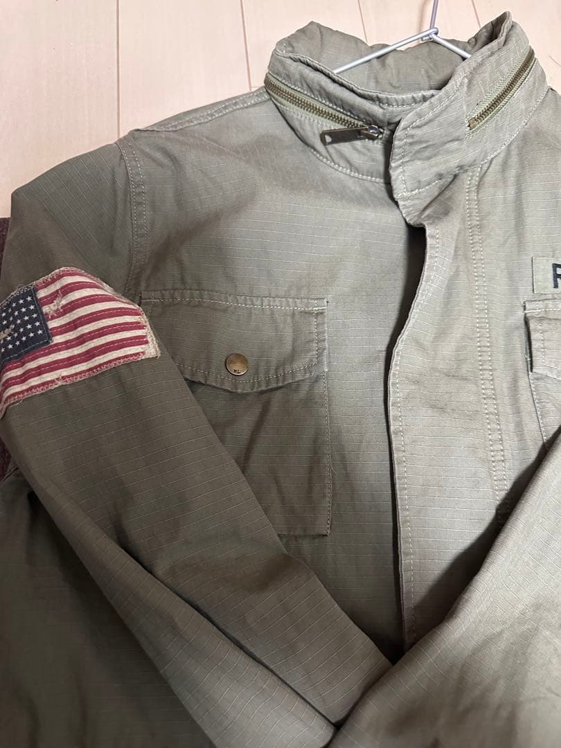 【希少】ポロ ラルフローレン ミリタリージャケット 背面ビッグプリント