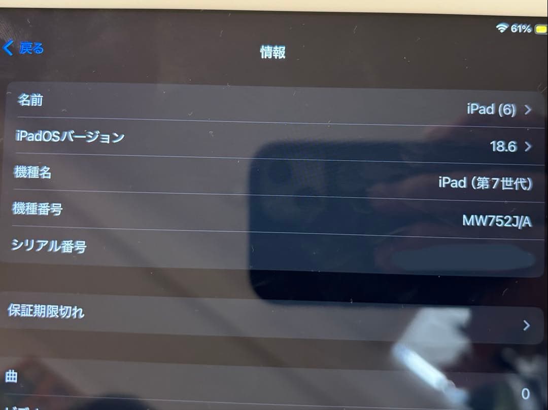 Apple iPad (第7世代) シルバー 32GB バッテリー92%