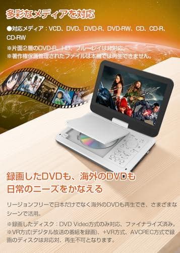 ポータブルDVDプレーヤー【業界初 type-c急速充電 充電応対 目の保護モp