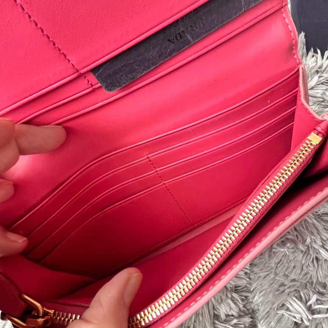 美品✨PRADA サフィアーノ　リボン　メタルロゴ　カードケース付　長財布